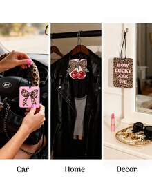 5Pcs Leopard Car Air Fresheners Car Interior Accessories Hanging Scents Anime Freshener Automotive Room Decor For Women Teen Girls Gift - 豹 - 查看 5