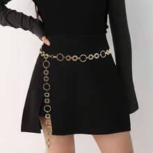 Punk Style Metal Ring Body Chain, Vintage Decor For Dresses And Waist Belts