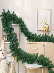 1pc Christmas Pine Needle Vine Wreath, Artificial Vine, Fake Pine Branches For Christmas Tree Decoration, Staircase Railing, Fireplace Decor (Recommend Purchasing Multiple Times To Achieve The Effect Shown In The Main Image) - Multicolor - View 13