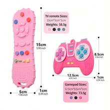 2pcs Silicone Game Controller Shaped Teething Toys, Educational Chew Toys, Teething Stick Chew Toy, Perfect Sensory Chewing Toy For 6-12 Months Babies, Stimulate Baby's Curiosity, Best Gift For Baby - Multicolor - View 2