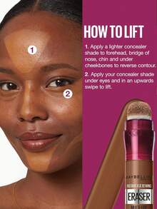 Maybelline 美寶林 Instant Age Rewind 遮瑕液 13 Cocoa，提亮黑眼圈、模糊毛孔，一抹遮瑕，旋轉式塗抹器，抗菌植絨刷頭，不卡粉，無需工具，亮采效果，可當作古銅色眼影使用，適合補妝 - 13 Cocoa - 查看 5