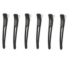 6 Professional Hair Clips, Non Slip And Traceless Silicone Tape Hair Clips, Unisex, Black, Suitable For Hair Styling, Fixed Headwear Decoration Use