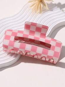 1个女士高品质绿色、粉色、黑色方格纹4英寸超大号发爪夹，优雅甜美百搭配饰，防滑牢固，时尚头饰，适合圣诞节、圣帕特里克节、情人节、复活节等节日、派对、日常佩戴及送礼。优雅发夹，时尚发饰。 - 彩色 - 查看 6