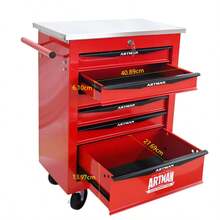 Double Door Clapboardl Multifunctional Tool Trolley - Black & Red (BLAK&RED) - Multicolor 12 - View 4