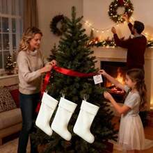 Paquete de 3 medias blancas de Navidad de 18 pulgadas, suaves calcetines de Navidad para Navidad, Navidad, regalo para colgar en la chimenea(default) - Multicolor - Ver 6
