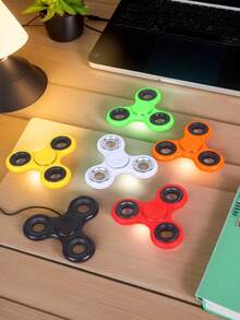 1 件 ABS 创意抗压力 EDC 三重杆，带 608 个轴承，静音金属手指旋转陀螺玩具，适合青少年