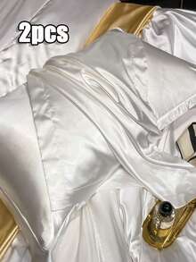 奢华桑蚕丝枕套，25 毫米缎纹面料，低致敏性纯色，带信封封口，仅可手洗，120-140 克/平方米 - 质地柔软顺滑，适合头发和皮肤，低致敏性床上用品|超薄枕套 - 彩色 - 查看 16