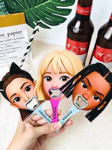 Abridor de botellas con diseño personalizado de rostro, abridor de botellas de cerveza, abridor de botellas con imán adjunto que se puede adherir al refrigerador. Sirve como un regalo decorativo para restaurantes, bares, fiestas y bodas, un regalo ideal para el Día del Padre, un imprescindible para bodas. Es multifuncional, altamente decorativo y reutilizable. - Multicolor - Ver 8
