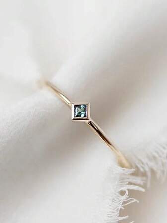 1 S925 Sterling Silver Vintage Simple Square Zirconia Multi Size Ring For Women Holiday Parties Jewelry Gifts Daily Wear