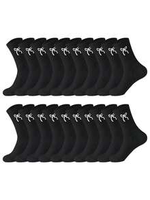 Bow Pattern Socks For Women White Black Running Hiking Dress Female Male School Work Hiking Funny On Dress Sock Winter Sock Four Season Valentine's Day - Multicolor - View 13