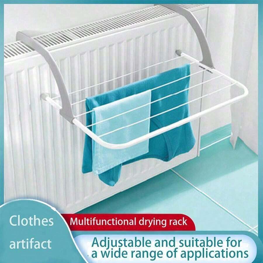 1pc Portable Foldable Clothes Drying Rack, Suitable For Drying Socks On Balcony Railing Or Window Sill, Compact And Space-Saving