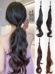 Dos piezas de cabello sintético trenzado, de aproximadamente 18 pulgadas de largo, adecuadas para uso diario. - Multicolor - Ver 1