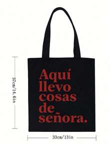 男女通用手提袋套装，包括单肩包和化妆包，简约学院风，帆布材质，米色购物袋，白色文具袋，可折叠耐用印花手提袋 - 彩色 - 查看 10