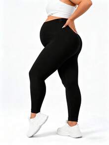 Autumn/Winter New Plus Size Maternity Pants, Super High Waist Elastic Casual Maternity Flare Pants, Adjustable Waistband, Comfortable Soft Yoga Leggings