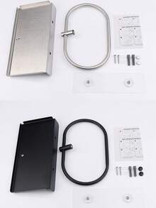 1个不锈钢毛巾环，椭圆形毛巾架，多功能卫生纸收纳架，适用于浴室和厨房，壁挂式毛巾杆/毛巾架，节省空间，现代浴室配件 - 彩色 - 查看 4