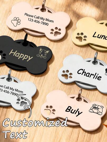 Ayotu Pingente de Identificação Personalizado para Animais de Estimação, Gravado a Laser em Ambos os Lados, Pingente de Identificação Personalizado para Gatos, Cachorros, Filhotes, Várias Raças e Padrões Disponíveis, Acessório de Colar, Pingente em Forma de Osso com Glitter, Presente Perfeito para Amantes de Animais de Estimação, Identificação de Cachorro em Forma de Osso, Adequado para Amigos Peludos de Estimação, Unissex, Presente Memorável Maravilhoso para o Dia dos Pais