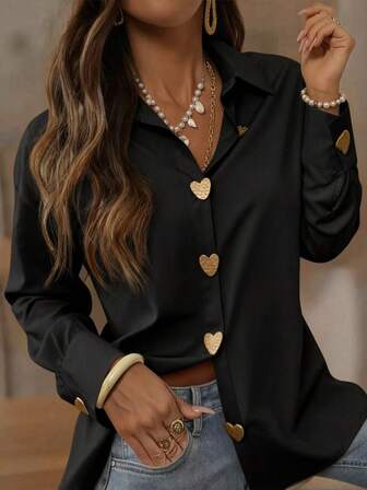 女性ファッション ルーズ フラッタリングデザイン カジュアルシャツ