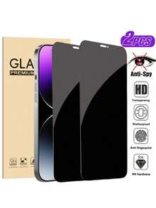 2pcs 6.9-Inch Screen Protector For IPhone 17, 16 Pro Max, 16 Pro, 16e, 16, 16 Plus, 15 Pro Max, 15, 15 Pro, 15 Plus, 14 Pro Max, 14, 14 Plus, 14 Pro, 13 Pro Max, 13, 13 Pro, 12 Pro Max, 12, 12 Pro, 11, 11 Pro Max, 11 Pro, XS, XS Max, Privacy Protection, Ultra-Clear Tempered Glass, 9H Hardness, Magnetic Installation, Eye-Care Anti-Glare, Compatible With Phone Cases
