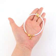 1 chiếc vòng tay bằng thép không gỉ hình trái tim chữ cái A-Z có dây điều chỉnh được dành cho nữ - Phong cách 13 - Xem 3