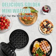 PANCERKA Mini Waffle Maker Machine, Nonstick Waffle Iron For Kids Pancakes, Waffles, Paninis, Breakfast, Lunch, Snack - EU E Type Plug(220-240V) - View 8
