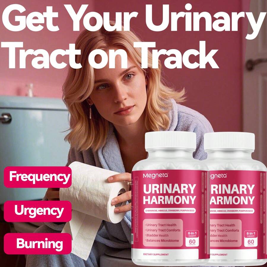 [Megneta | Urinary Cleanse] Megneta | Urinary Tract Cleanse Supplement For Women | 60 Capsules With D-Mannose, Cranberry, Dandelion, Hibicus Flower & Saw Palmetto, Pumpkin Seed - Two bottles -More cost-effective - 查看 1