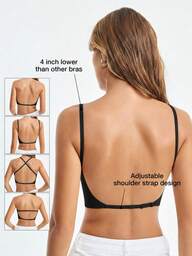 Loungeista Women's Seamless Backless Strapless Bra - Lightweight & Breathable Thin Cup, Adjustable & Convertible Shoulder Straps, Light Support (Ideal For A/B Cup) - Wedding, Formal Dress, Camisole Underwear,Summer Wear,Bridallingerie