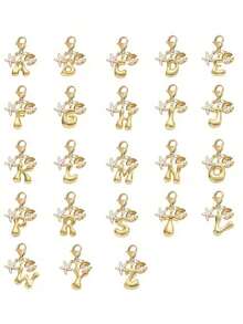 1pc A-Z Alphabet Gold Bubble Letter Cute Pendant Keychain, Shell And Starfish Accessories, Keychain, Ring Bag, Backpack Pendant, Car Pendant, Perfect Vacation, Shopping, Beach, Camping, Wallet And Handbag Accessories. Suitable For Women, Friends, Classmates Gift Decoration, Fashion Creative Design Birthday Gift Accessories, Summer Bag Charms, Ladies' Fashion Accessory, Durable Metal Keyring, Aesthetic Gift Idea, Novelty Keychain, Back To School Car Accessories Goth Y2k - 彩色 - 查看 2