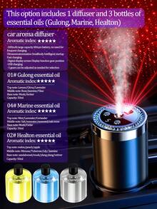 1件装50毫升车载空气清新剂，可有效去除室内异味和汗味，清新空气。适用于汽车配件、汽车香薰、车载香薰机和汽车必需品。它采用汽车启动传感器喷雾设计，内置星空天花板投影灯，并支持USB充电。