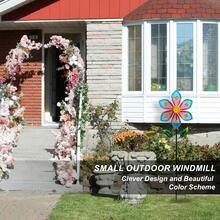 Metal Wind Spinners For Garden Decor - Outdoor Windmill Sculptures, Durable Yard Art ​Wind Spinners Metal Wind Spinner For Patio Lawn Ornament, Vibrant Red & Blue Garden Spinners Outdoor