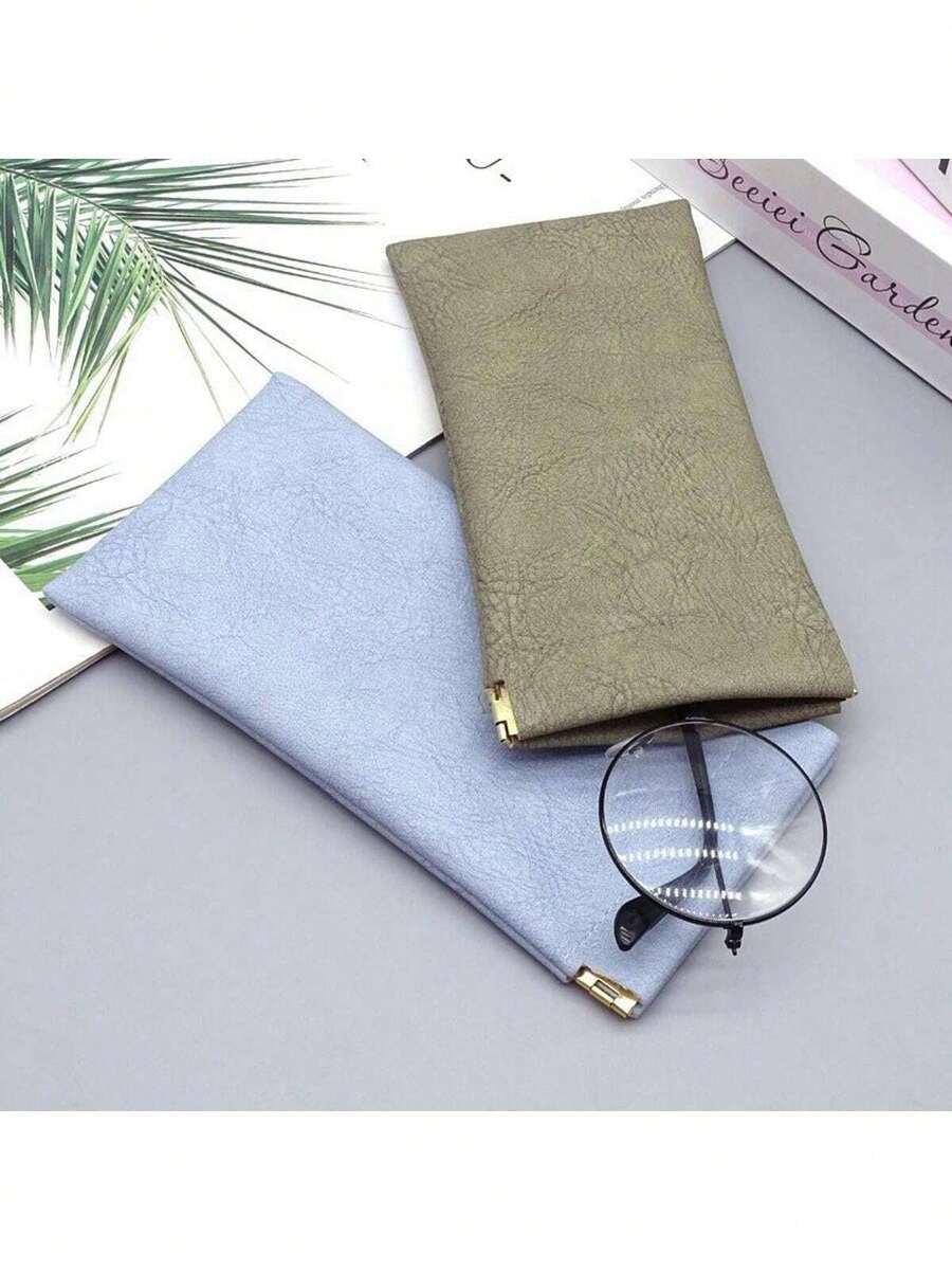 2pcs Unisex Portable Eyeglasses Pouch, Fashion Casual Protective Glasses Storage Bag - Multicolor - View 1