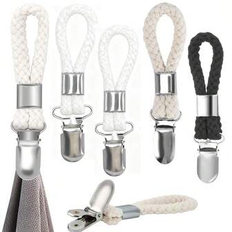 2/5 Stücke Geschirrtuchklemmen zum Aufhängen, Metall Küchenhandtuch Klammern mit Aufhängeschlaufe und Tuchhalter für Zuhause Küche Bad Schränke Tuchhalter