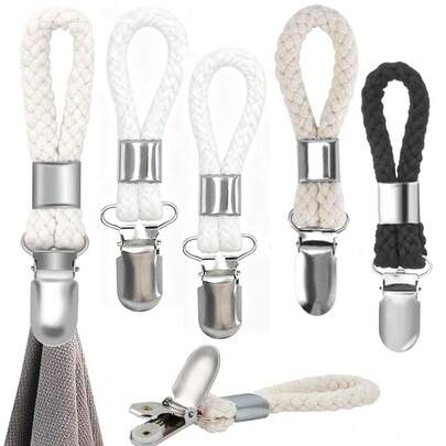 2/5 יחידות תליית תפס מגבות תה, קליפס מגבות מטבח מתכת עם לולאה תלייה קליפ קליפ קולבים לבית מטבח ארונות אמבטיה מחזיק קולב בד