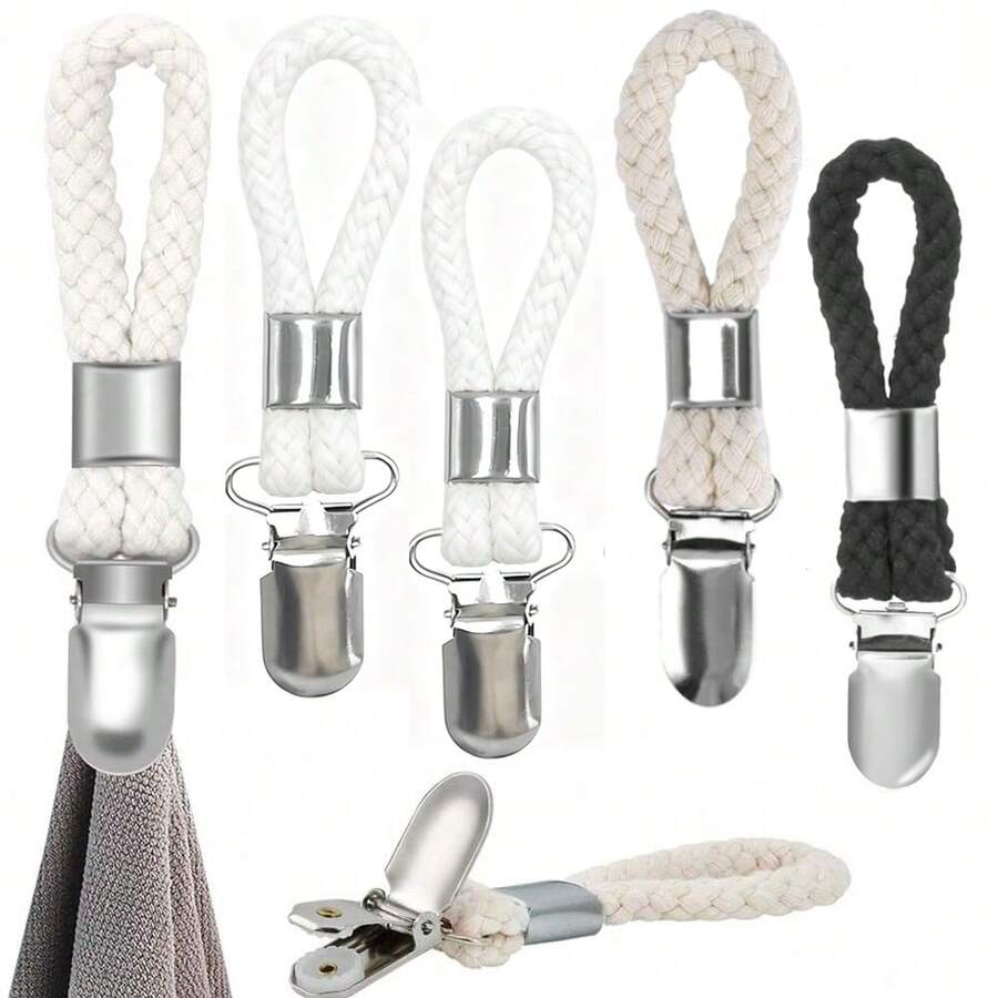 2/5 Stücke Geschirrtuchklemmen zum Aufhängen, Metall Küchenhandtuch Klammern mit Aufhängeschlaufe und Tuchhalter für Zuhause Küche Bad Schränke Tuchhalter