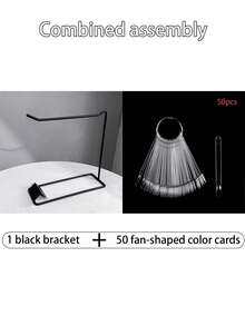 1pc Nail Art Fan-Shaped Display Storage Rack And 50pcs Round/Square Nail Polish Gel Color Swatch Display Tool, Heavy-Duty Metal Storage Rack Suitable For Gel Nail Polish, Nail Art Decoration. Sturdy Structure, Space-Saving, Suitable For Countertop Or Retail Store Decoration, For Salon And Home Use. - Multicolor - View 14
