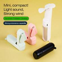 OBOVAY Mini Foldable Eyelash Fan, 3 Wind Speed Adjustable, 800mAh Long Lasting, Makeup Tool, Random Color, Christmas Gift For Women