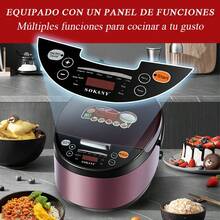Olla arrocera eléctrica de 6 litros, olla arrocera multifunción, potencia de 900 W, modos multifunción compatibles con arroz blanco/cocción lenta/mantener caliente, panel fácil de limpiar con funcionamiento sencillo, equipada con válvula de vapor, adecuada para cocinas domésticas, cocina diaria y reuniones con varios comensales. - Tipo de Enchufe A USA (110-127V) - Ver 8