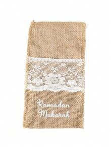5pcs Ramadan Blessing Cutlery Set, With Lace Linen Bag, Islamic Home Dining Table Decor, Ramadan Decor, Ramadan Blessing Gift, Ramadan Celebration, Ramadan Party Tableware Decor, Ramadan Table Top Decor For Kitchen Dining Room, Ramadan Room Decor, Ramadan Decor, Ramadan Gift, Eid Al-Fitr Dining Table Decor - Ramadan Funds - View 6