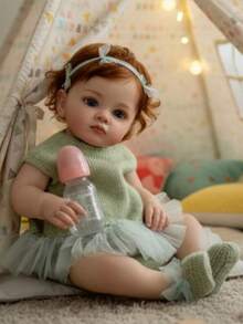 1 PC 22 Inch Handmade Reborn Baby Doll, Newborn Baby Doll Toy With Genesis Paint, High Quality 3D Skin Doll, Real Soft Touch, Christmas GIft And Birthday Surprise Gift For Kids - Multicolor - View 1