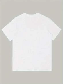 Womens Casual Cotton Short Sleeve Tee With Flamingo Print V Neck Summer Top - trắng - Xem 2