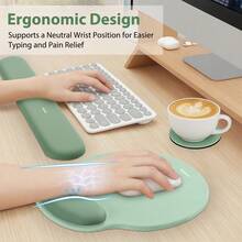 Mouse Pad And Keyboard Wrist Rest, 3-In-1 Gel Memory Foam Ergonomic Mouse Pad With Wrist Rest Set, Gaming Mousepad Arm Cushion Support For Computer Office Desk Accessories Cute Setup - Multicolor - View 3