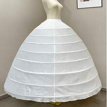 1pc Women's Extra Large Bridal Petticoat With 8 Steel Hoops, Adjustable Boned Voluminous Wedding Dress Crinoline