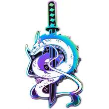 Haku Dragon Samurai Katana  Enamel Pin Japanese Fashion Accessory for Lapels - como en la foto - Ver 5