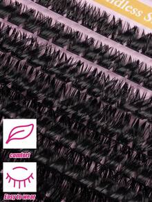 800/720/644/640/300 piezas Conjunto de pestañas postizas de estilo D-Curl con diseños de dibujos animados, incluye pestañas personalizadas DIY de 8-18 mm, pestañas rusas 3D rizadas y gruesas, crea un efecto de maquillaje de visón desordenado y dramático, adecuado para maquillaje de escenario, maquillaje diario, cosplay, maquillaje de rostro completo y uso diario, portátil y fácil de usar, adecuado para uso diario o al aire libre. - Negro - Ver 9