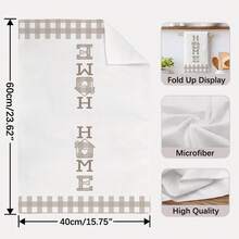 MEMNUN 2条装灰褐色格子“LOVE HOME”印花厨房毛巾，尺寸15.75*23.62英寸（40*60厘米），超柔软吸水超细纤维材质，可作餐巾、手巾、洗碗布、家居装饰、厨房装饰、烹饪烘焙清洁巾、厨房配件，可机洗，适用于餐厅、厨房、日常装饰和礼品，四季皆宜。