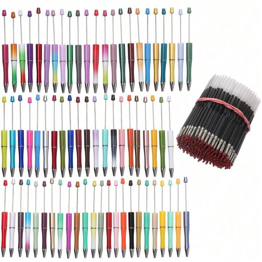 4Amazonia 10/20/50支/套串珠圆珠笔DIY套装 - DIY炫酷金属笔，适合学生、教师、毕业礼物 - 黑色墨水办公用品