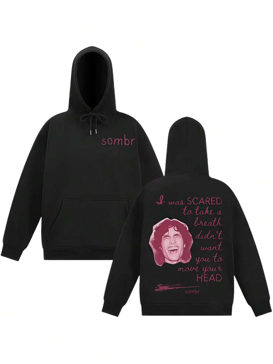 Singer Sombr Merch Back To Friends Fashion Graphics Hoodies Men Hip-Hop Sweatshirt Long-Sleeved Thick Harajuku Casual Pullover - 黑色 - 查看 1