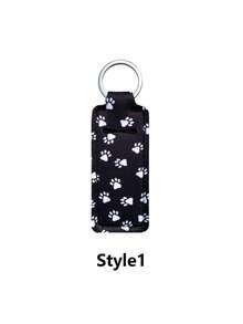 Móc khóa son dưỡng môi họa tiết da báo, móc khóa son dưỡng môi đa năng, kẹp đựng son dưỡng môi, phụ kiện túi xách nữ, quà tặng thiết thực, móc khóa son dưỡng môi họa tiết da báo, kẹp đựng son dưỡng môi, phù hợp với dây thun dệt chặt (có thể kết hợp với móc khóa bấm màu đen) - Nhiều màu - Xem 15