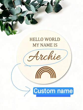 Placa de Madeira Personalizada para Marcos, Pode Personalizar Nome e Data, Placa de Nome, Adereço de Foto, Decoração de Quarto, Placa de Adereço de Foto e Decoração de Quarto, Escolha de Aniversário ou Presente, Adereço de Foto, Lembrança de Novos Pais, Presente para Mães Grávidas, Madeira Natural