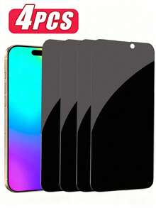 Bộ 4 miếng dán màn hình cường lực chống nhìn trộm toàn màn hình, cảm ứng nhạy, chống vỡ, chống bám vân tay, chống bọt khí, chống trầy xước, độ nét cao, tương thích với iPhone 16 Pro Max 6.7/17/17 Pro/17 Pro Max/17 Air 6.7 inch, miếng dán màn hình cường lực chống nhìn trộm - Chống nhìn trộm, chống trầy xước, dễ lắp đặt, chống sốc và tương thích với Face ID - màu đen - Xem 14