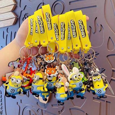 1pc Chinese Zodiac Little Yellow People Cartoon Anime Doll Keychain Backpack Pendant Party Small Gifts Christmas Gifts